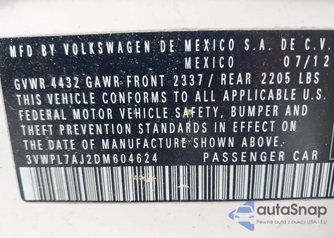 2013 Volkswagen Jetta Sportwagen 2.0L Tdi from USA, damaged, VIN 3VWPL7AJ2DM604624